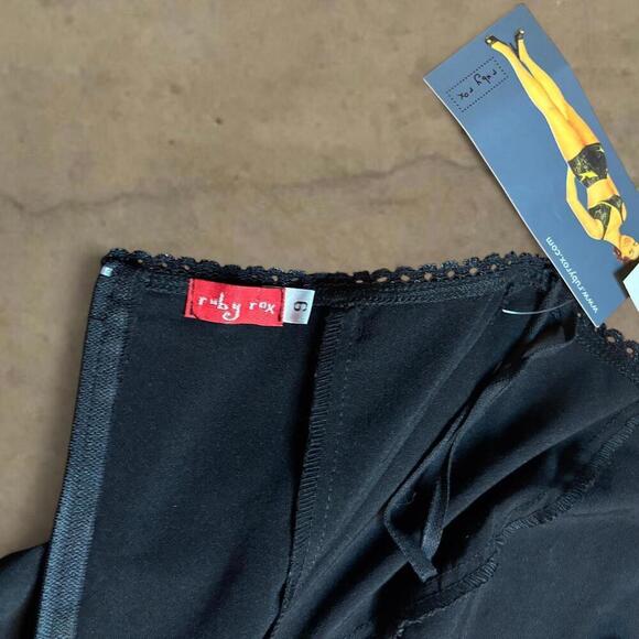 y2k grunge punk corset dress ruby rox NWT sz 6 black & pink radio rebel vibes - Picture 7 of 9